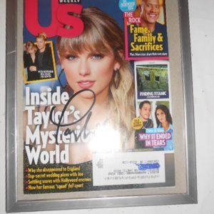 Taylor Swift autographed framed magazine